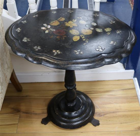 A Victorian papier mache table, H.71cm